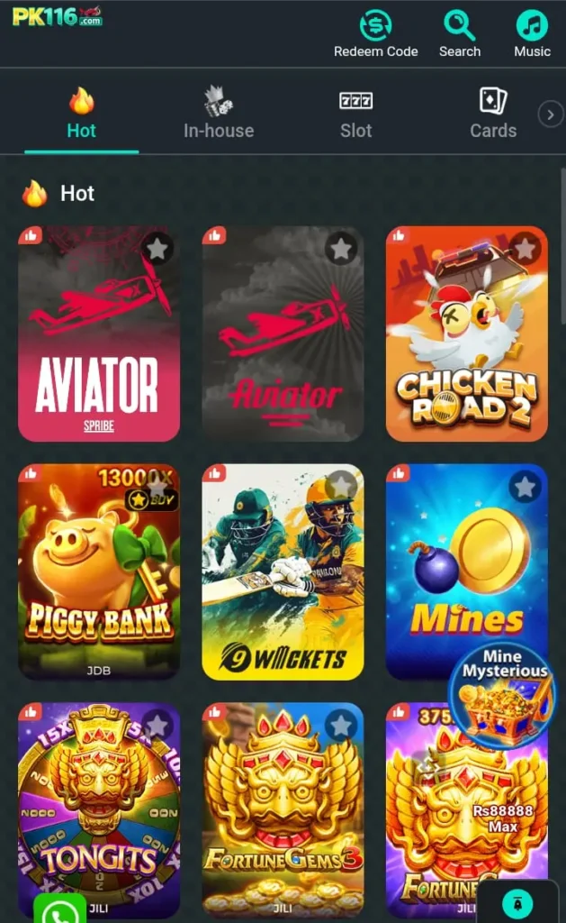 PK116 Hot Games