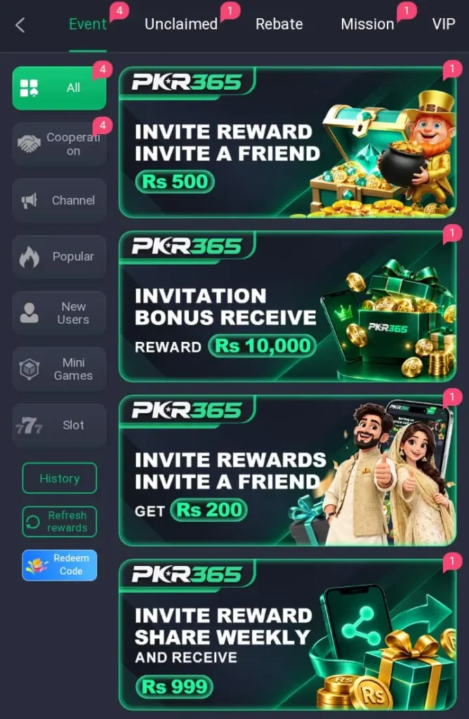 PKR365 Game Rewards