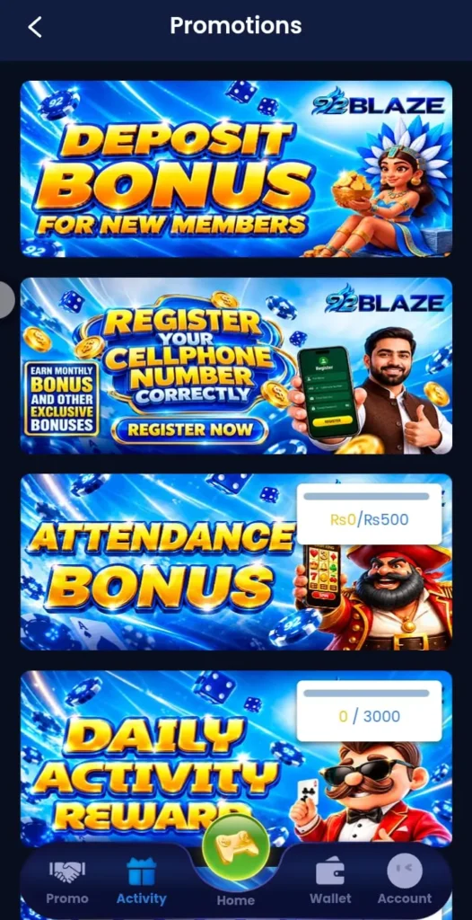 92BLAZE Game Bonus Rewards