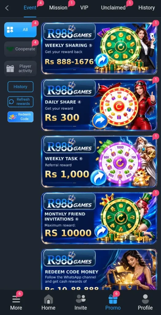 R988 Game Bonuses