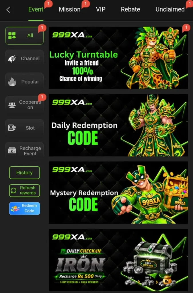 999XA Game Rewards