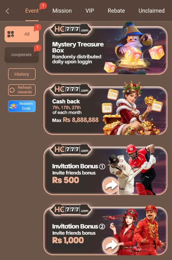 HC777 Game Bonuses