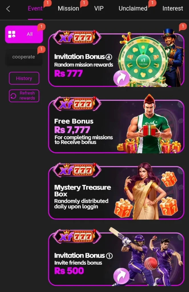 XF777 Game Rewards