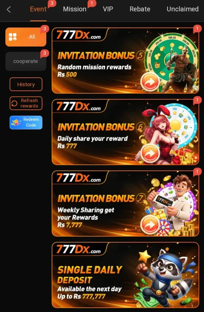 777DX Game Rewards