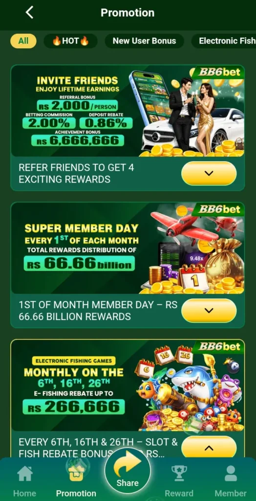 BB6BET Game Promotions