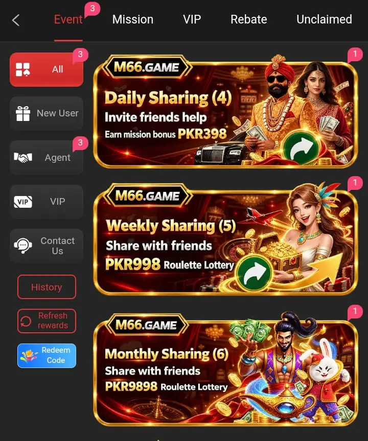 M66 Game Invitation Bonuses